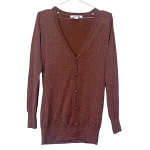 FOREVER 21 brown with gold shimmer cardigan size medium